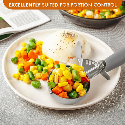 JUNADAEL J Portion Scoop, #20/2 OZ Ice Cream Scooper, Muffin Scoop, Disher, Yellow Handle, for Portion Control, Cookie Dough, Muffin, Cupcake Batter, Ice Cream, Mashed Potatoes