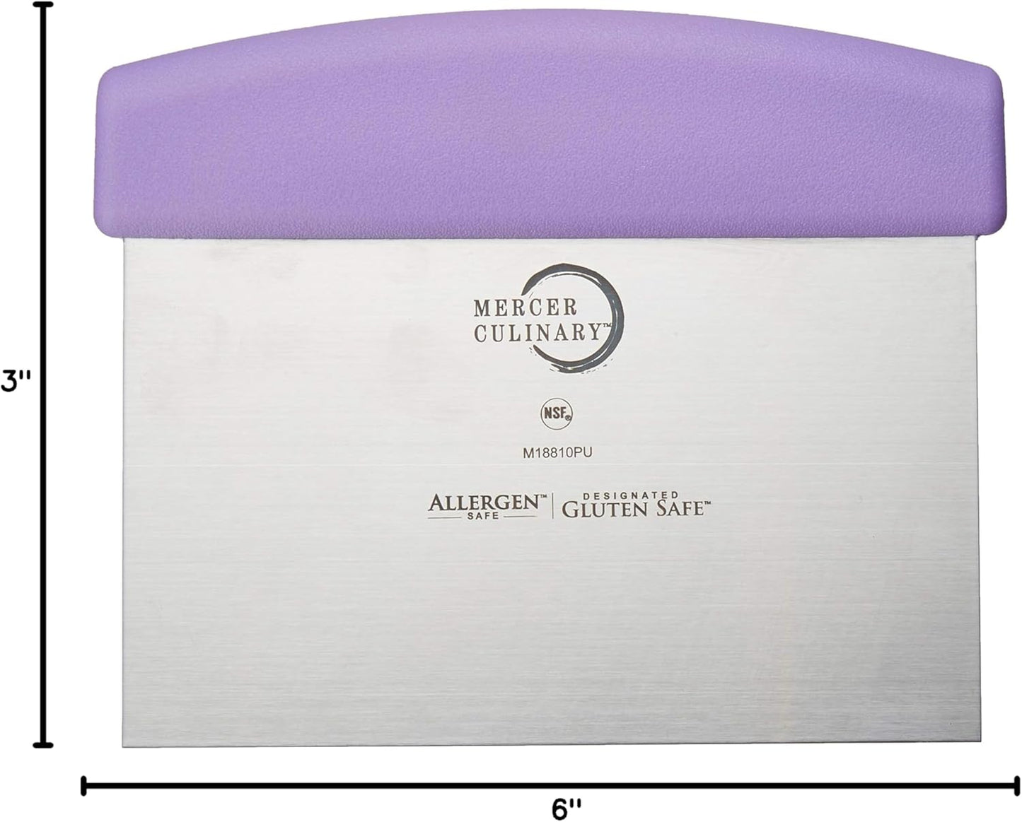 Mercer Culinary Millennia Bench Scraper, 5 7/8 Inch X 3 1/2 Inch Blade, Black Handle