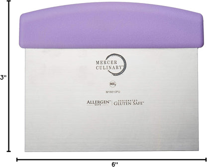 Mercer Culinary Millennia Bench Scraper, 5 7/8 Inch X 3 1/2 Inch Blade, Black Handle
