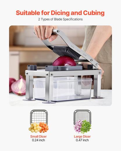 VEVOR Vegetable Chopper Mandoline Slicer, All-in-1 Food Veggie Cutter with 9 Stainless Steel Blades, Cheese Grater Onion Potato Dicer with Container,Salad Spiralizer Kitchen Gadgets&Essentials