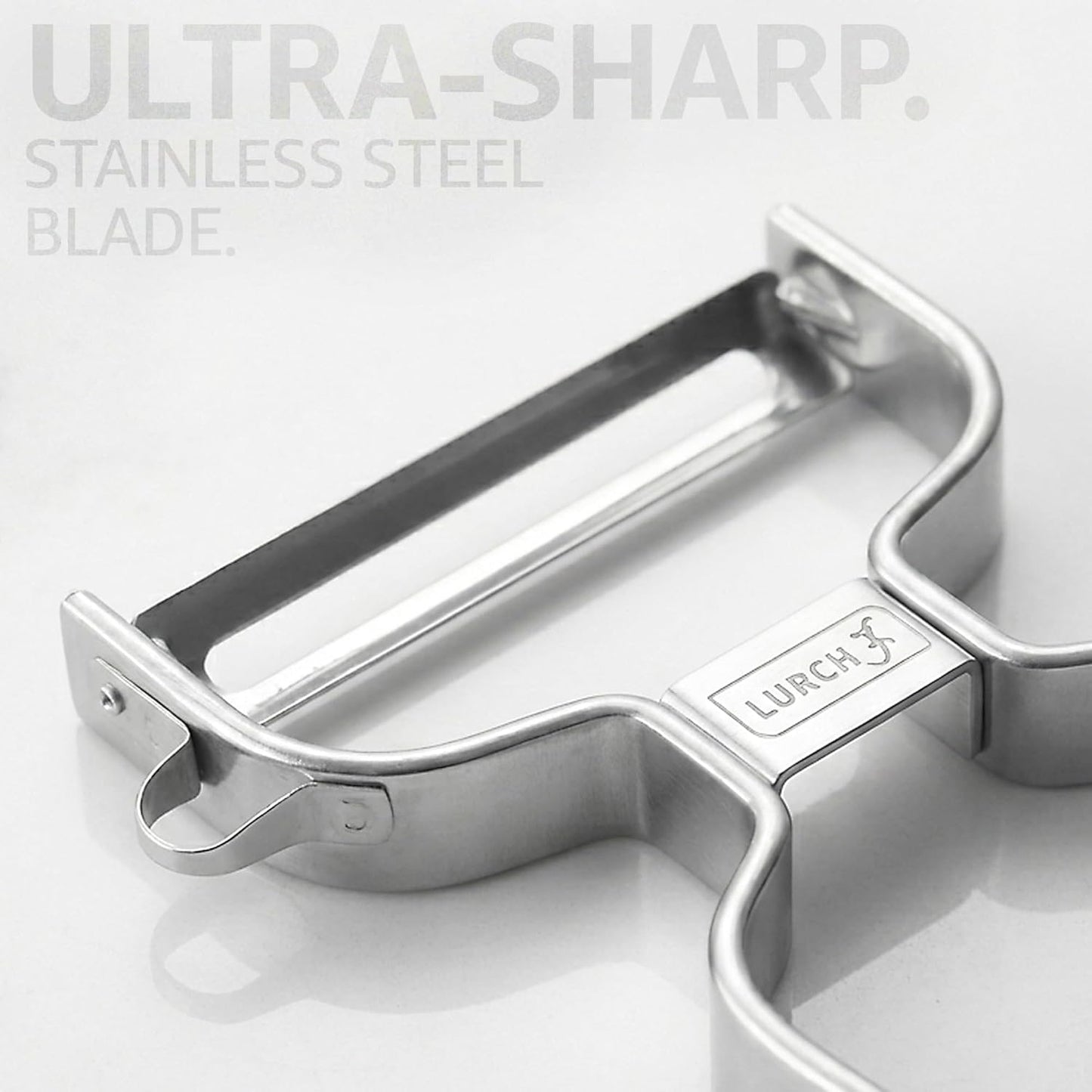Lurch Germany Universal Ultra Sharp Stainless Steel Vegetable Swivel Peeler for for Potatoes, All Fruits & Veggies | Non-Slip Comfortable Handle | 5.1 x 2.3 Inches / 13 cm x 6 cm - Black