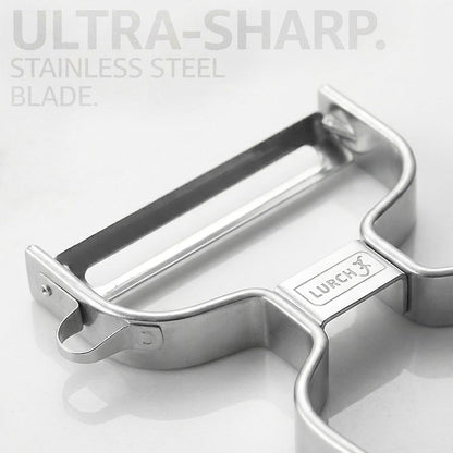 Lurch Germany Universal Ultra Sharp Stainless Steel Vegetable Swivel Peeler for for Potatoes, All Fruits & Veggies | Non-Slip Comfortable Handle | 5.1 x 2.3 Inches / 13 cm x 6 cm - Black