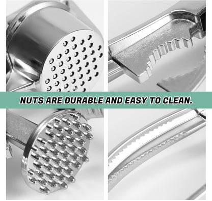 Stainless Steel Garlic Press and Mincer Set, Heavy Duty Garlic Crusher with Ergonomic Handle Rustproof Easy Squeeze Garlic Press Stainless Steel Professional Garlic Mincer Tool for Kitchen Use