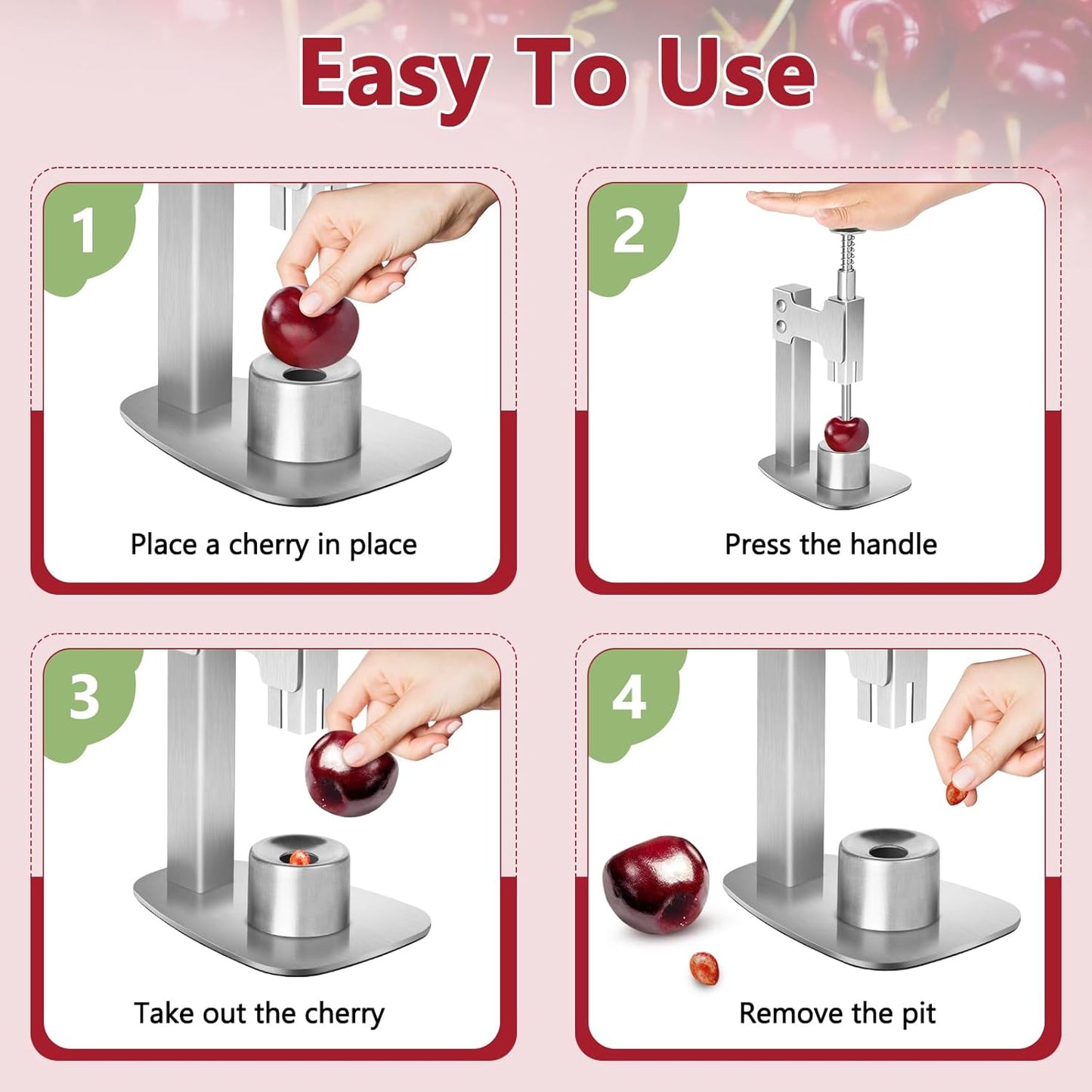 Multitools Stainless Steel Pitter, Olive Pitter Tool Portable Fruit Corer Remover for Cherries, Red Dates, Hawthorn, Grape, Jujube, Easy to Use