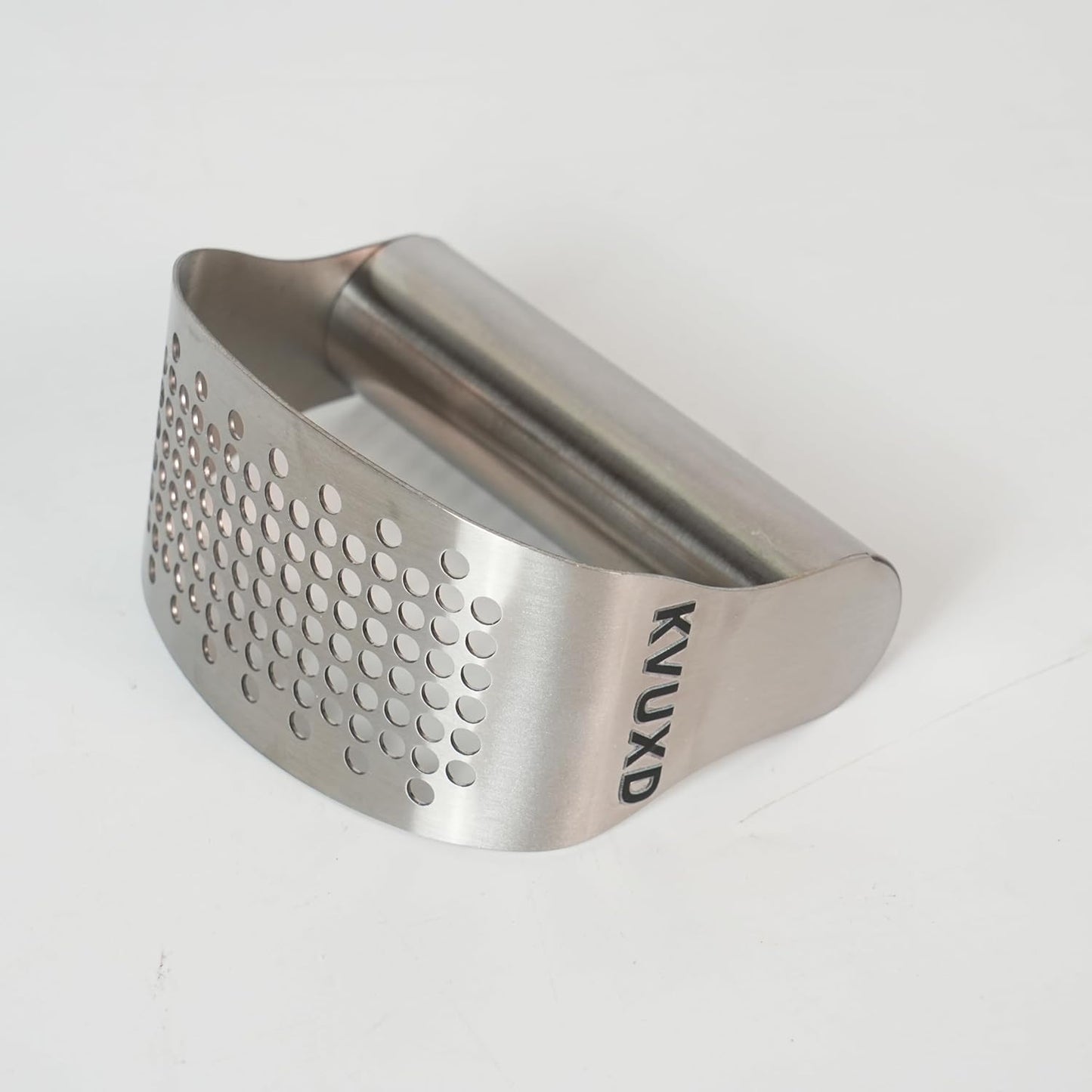 Garlic Press, Stainless Steel, KVUXD Rocker Style with Perforated Pressing Plate