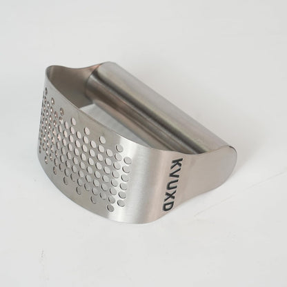 Garlic Press, Stainless Steel, KVUXD Rocker Style with Perforated Pressing Plate