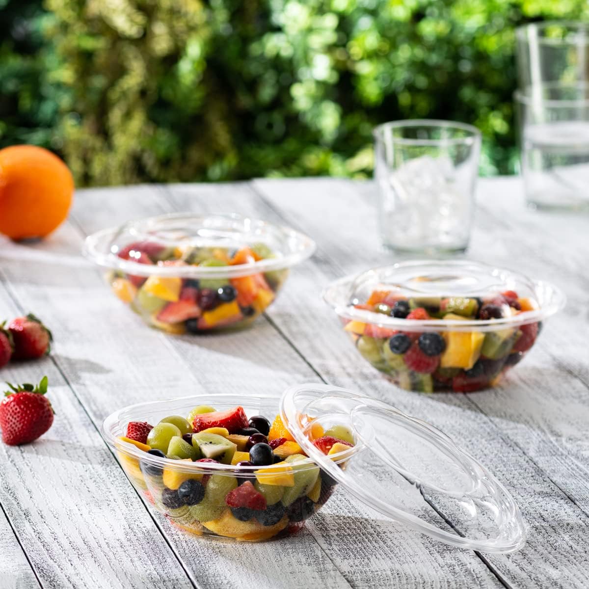 GUSTO [18 oz. - 50 Count Clear Plastic Salad Bowls with Lids, Disposable Salad Containers - Perfect for Takeout, Salads, and Meal Prep (Formerly Comfy Package)
