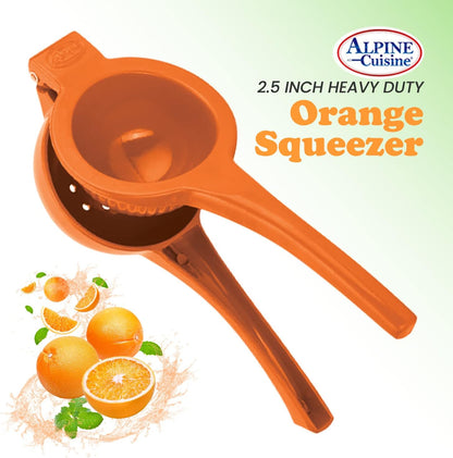 Alpine Cuisine Orange Squeezer with hook - Handheld Aluminum Citrus Juicer, Manual Citrus Juicer press, Orange & Lemon Press - Kitchen Tools and Gadgets for Making Fresh Juice - 9.1 x 3.5 Inches