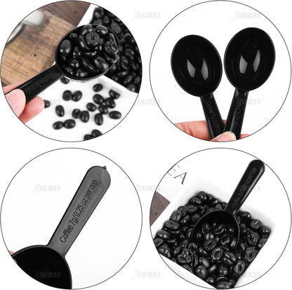 AUEAR, 5 Pack Tablespoon Coffee Scoop Plastic Measuring for Milk Powder Fruit Seed Spices