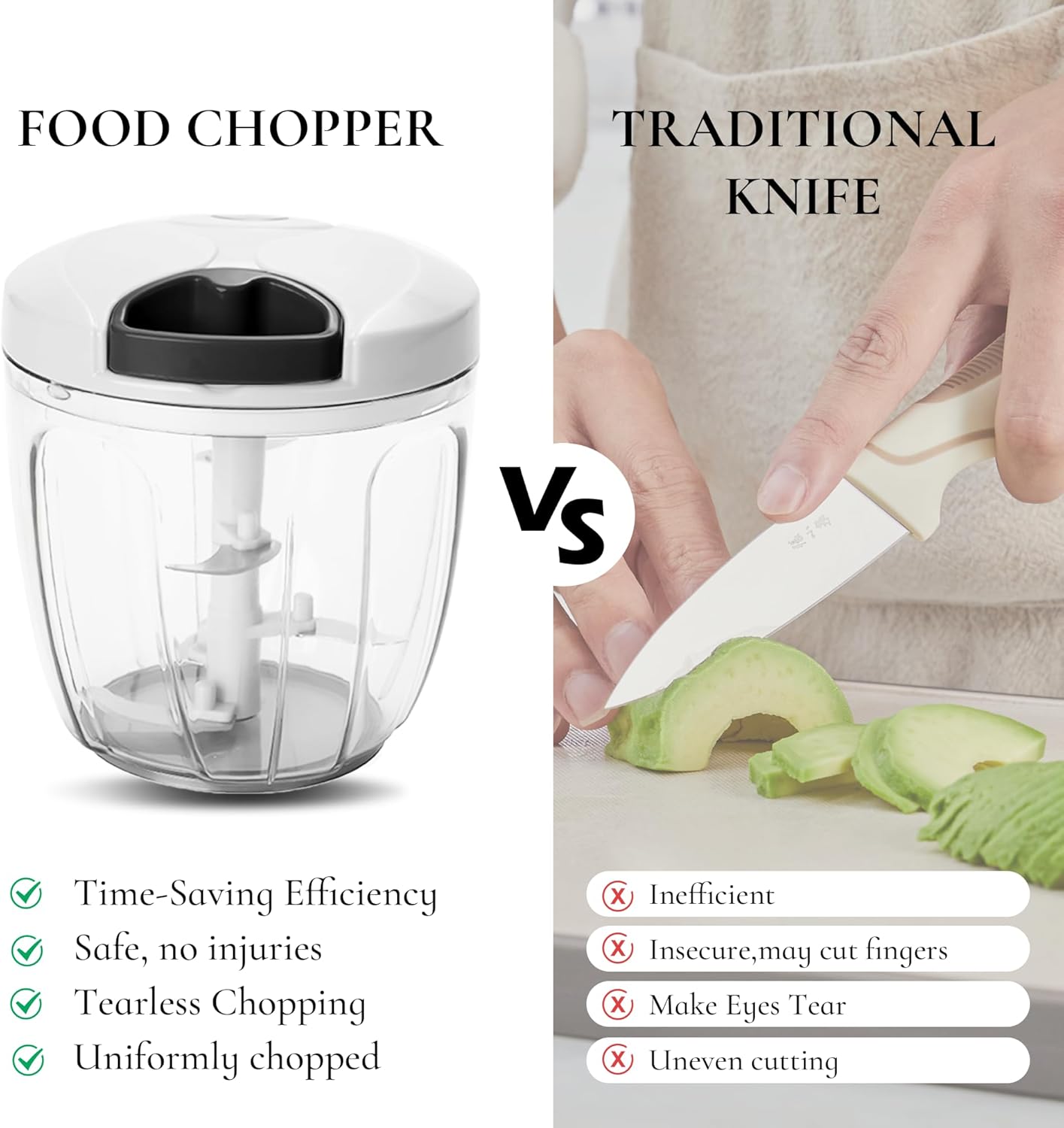 Manual Vegetable Chopper Pull String Food Chopper Sharp Blades Garlic Mincer with Container Onion Cutter for Chili Meat Nuts Herb