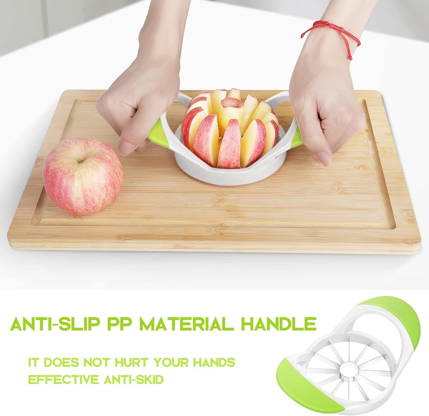 Supercenter Apple Cutter, Apple Corer and Slicer - Stainless Steel Apple Corer - 4.72 Inch Apple Slicer Tool with 12 Super Sharp Blades, lightweight Apple Slicer and Corer with Anti-slip Handle