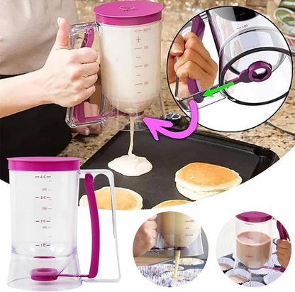 Pancake Batter Dispenser - Batter Separator Dispenser, Cupcake Handheld Dispenser Batter Funnel Measuring Cup Kitchen Baking Necessities Tools