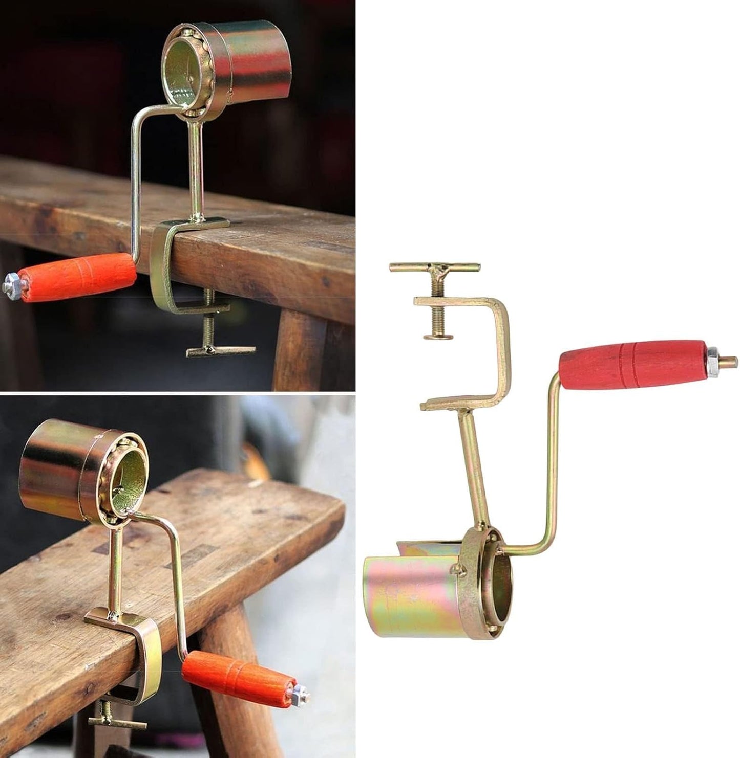 Hand Crank Corn Thresher, Manual Corn Thresher Efficient Peeling Firm Clamping Comfortable Wood Handle Manual Corn Sheller Stripper