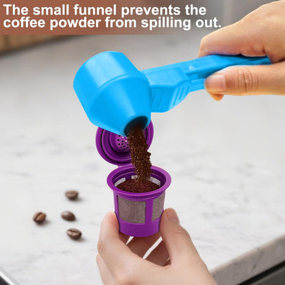 Palksky Coffee Scoop & Funnel for Reusable K Cup Refillable Coffee Pods, 2 Tablespoon Slide Coffee Measuring Funnel Scooper,1PCS