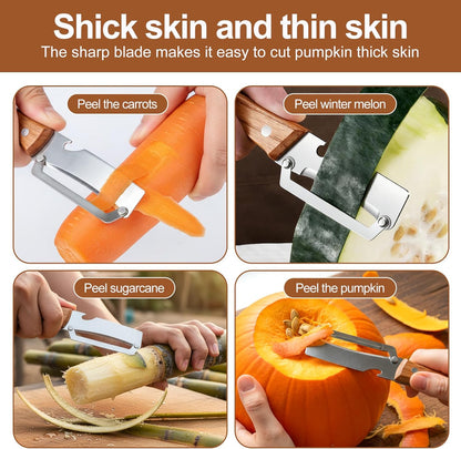 Multi-Functional Kitchen Vegetable Peeler with Ergonomic Handle & Bottle Opener,Stainless Steel Peeler Knife with Sharp Blade for Fruit Kiwi Potato Pumpkin