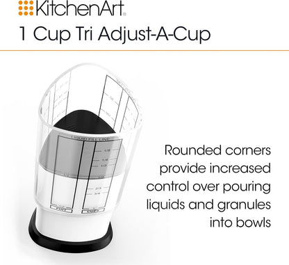 KitchenArt Pro Adjustable Measuring Set, Includes Adjustable Tablespoon, Teaspoon, and 2 Cup Measuring Cup