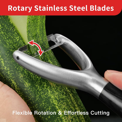 Serrated Blade Premium I Type 304 Stainless Steel Multifunctional Kitchen Peeler Real Wood Handle Ultra Sharp Blade Vegetable Potato Apple（Agarwood）