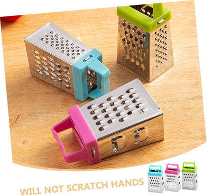 PRETYZOOM Mini Stainless Steel Cheese Grater Box with Non-Slip Handle Multipurpose Hand Grater for Cheese Garlic Ginger and Vegetable Slicing Compact 2.63 Inch Kitchen Shredder Set of 30