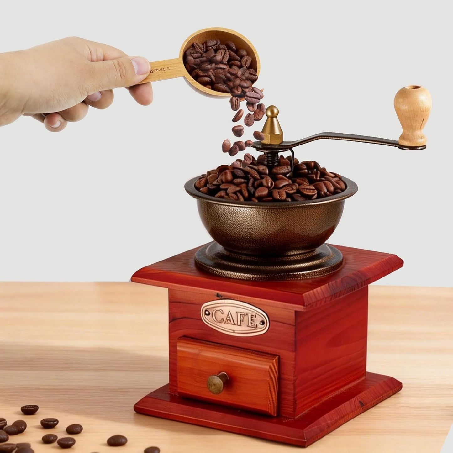 30ml Wood Measuring Spoon and Scoop Wooden Tablespoon 30ml Measuring Scoop 2 TBSP Retro Coffee Spoons for Dry Ingredients Ground Tea Spice (Wood Color, 2TBSP)