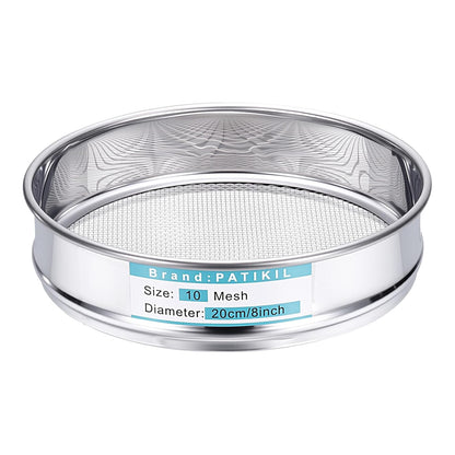 PATIKIL 325 Mesh(0.045mm) Lab Sieve, 3.9"(10cm) Diameter Sifting Screen 304 Stainless Steel Wire Cloth Fine Mesh Sieve for Industrial Laboratory Home Soil Sifter Dry Sift Screens Hash - Colors B