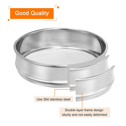 PATIKIL 40 Mesh Lab Sieve, 8" Diameter Test Sieve 304 Stainless Steel Wire Cloth (0.45mm) for Industrial Laboratory - Colors B