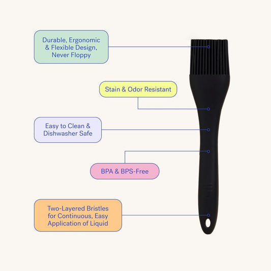 GIR: Get It Right Premium Silicone Basting Brush - Heat Resistant BBQ, Pastry, Turkey Brush - Perfect for Cooking, Grilling, and Baking - Ultimate, Navy