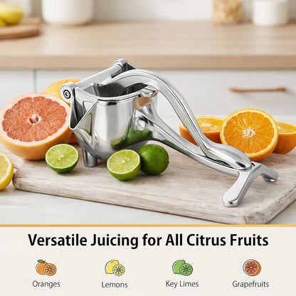 Heavy Duty Cast Iron Juicer Manual Hand Press, Stainless Steel Fruit Juice Squeezer for Lemon & Orange, Citrus Press Juicer (1PC)