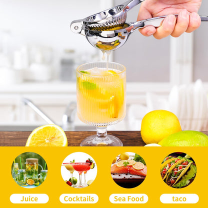 Rekix Lemon Squeezer, Max Extraction Hand Press Lemon Juicer, Heavy Duty Manual Orange Juicer, Sturdy Metal Lime Squeezer, Durable Handheld Citrus Fruit Squeezer for Kitchen Bar, Exprimidor De Limones