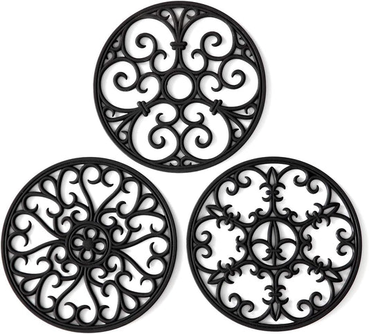 Silicone Trivet Mat - Non-Slip & Heat Resistant Kitchen Pads for Countertops & Table - Trivets for Hot Dishes & Cookware - Pot Holder for Pots & Pans - Pink, Set of 3