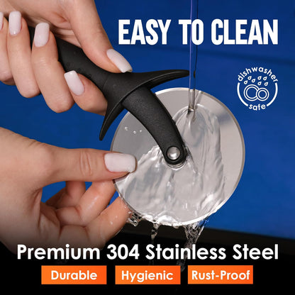 KitchenStar 14-Inch Pizza Cutter Rocker Blade - Sharp Stainless Steel Slicer Knife, Protective Cover, Dishwasher Safe, Large - Professional Pizza Oven Accessories