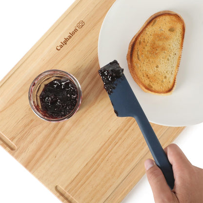 Calphalon Prime Scraper Set, 2-Piece Silicone Kitchen Scraper Set, Flexible Baking & Cooking Scrapers, Heat-Resistant Nonstick-Safe Tools with Ergonomic Handles, Navy