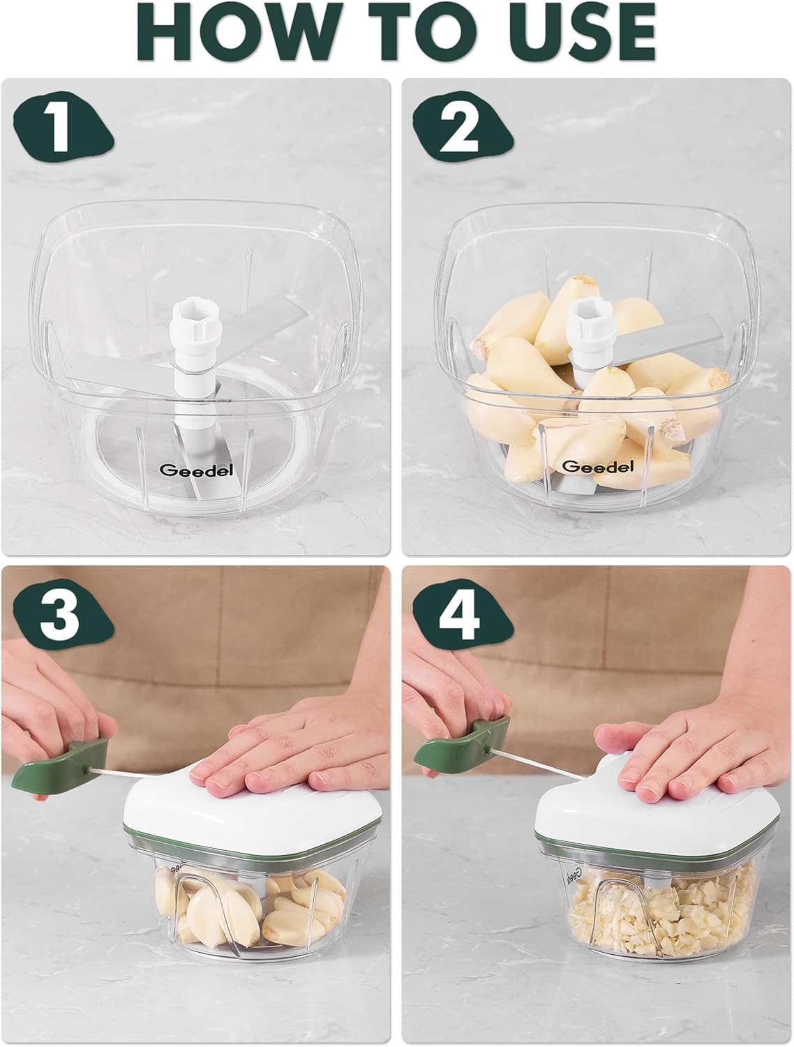 Manual Pull Food Chopper, Hand Pull String Onion Chopper Dicer for Kitchen, Easy Cleaning Food Chopper for Vegetables, Fruits (500 ML)