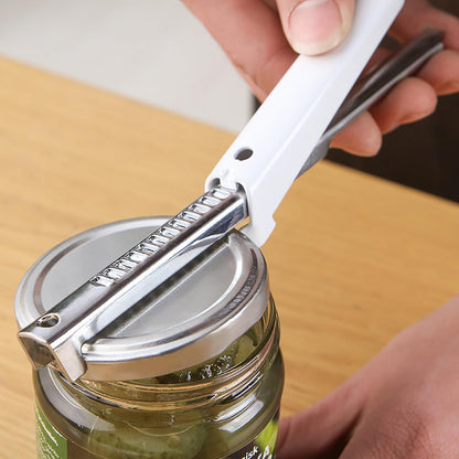 Kunovo Jar Opener for Weak Hands & Seniors with Arthritis - Adjustable Gripper (White)