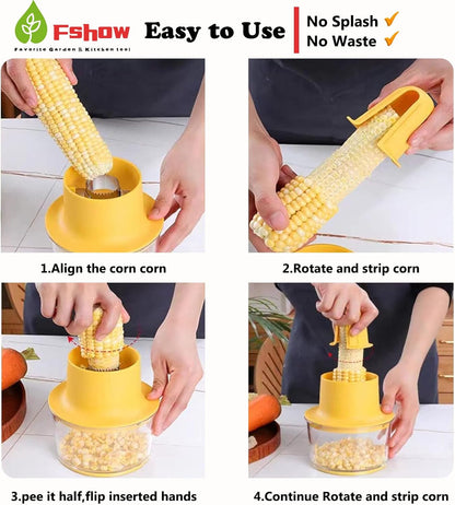 Fshow Corn Cob Stripper Tool, Corn Peeler Quickly Remove Kernels From Corn