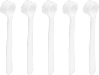 5Pcs Teaspoon Micro Scoops 500 Milligram Mini Powder Scoops Mini Measuring Spoons for Measuring Cosmetics Powders Coffee, White