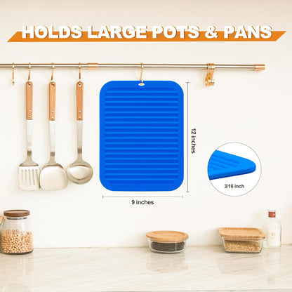 Joyhalo 4 Pack Silicone Trivets for Hot Pots and Pans,480℉ Heat Resistant Trivets for Hot Dishes,Hot Pads for Countertop,Kitchen Potholders,Black