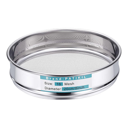 PATIKIL 325 Mesh(0.045mm) Lab Sieve, 3.9"(10cm) Diameter Sifting Screen 304 Stainless Steel Wire Cloth Fine Mesh Sieve for Industrial Laboratory Home Soil Sifter Dry Sift Screens Hash - Colors B