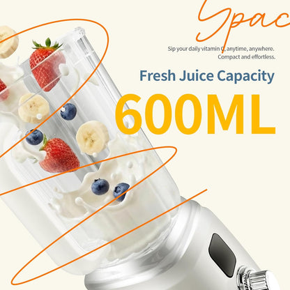SUNHAIXIA Rechargeable Electric Juicer - Citrus Juicer with Type-c Rechargeable for Orange, Lemon and Grapefruit Juicing. (White-45Watts)