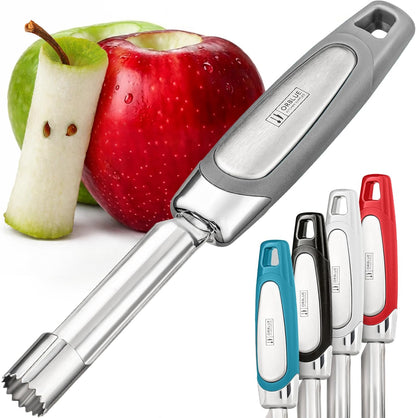 Orblue Premium Apple Corer Tool - Durable Stainless Steel Fruit Core Extractor Tool - Apple Corer Remover, Red