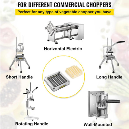 VEVOR Commercial Vegetable Chopper w/ 4 Replacement Blades, Stainless Steel French Fry Cutter Potato Dicer & Fruit Slicer for Restaurants & Home Kitchen