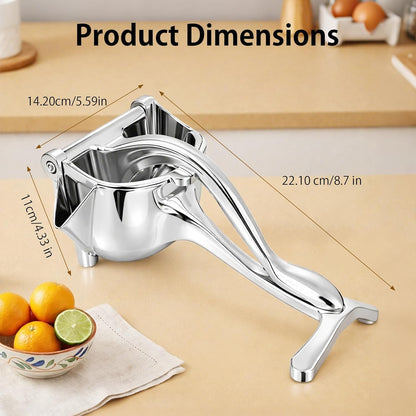 Heavy Duty Cast Iron Juicer Manual Hand Press, Stainless Steel Fruit Juice Squeezer for Lemon & Orange, Citrus Press Juicer (1PC)
