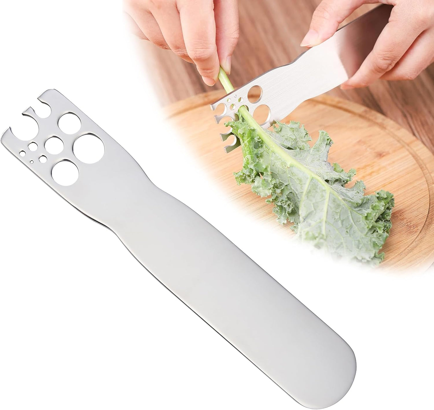 Kale Stripper Tool – Stainless Steel Herb Stripper Tool with Handle for Stem & Leaf Removal
