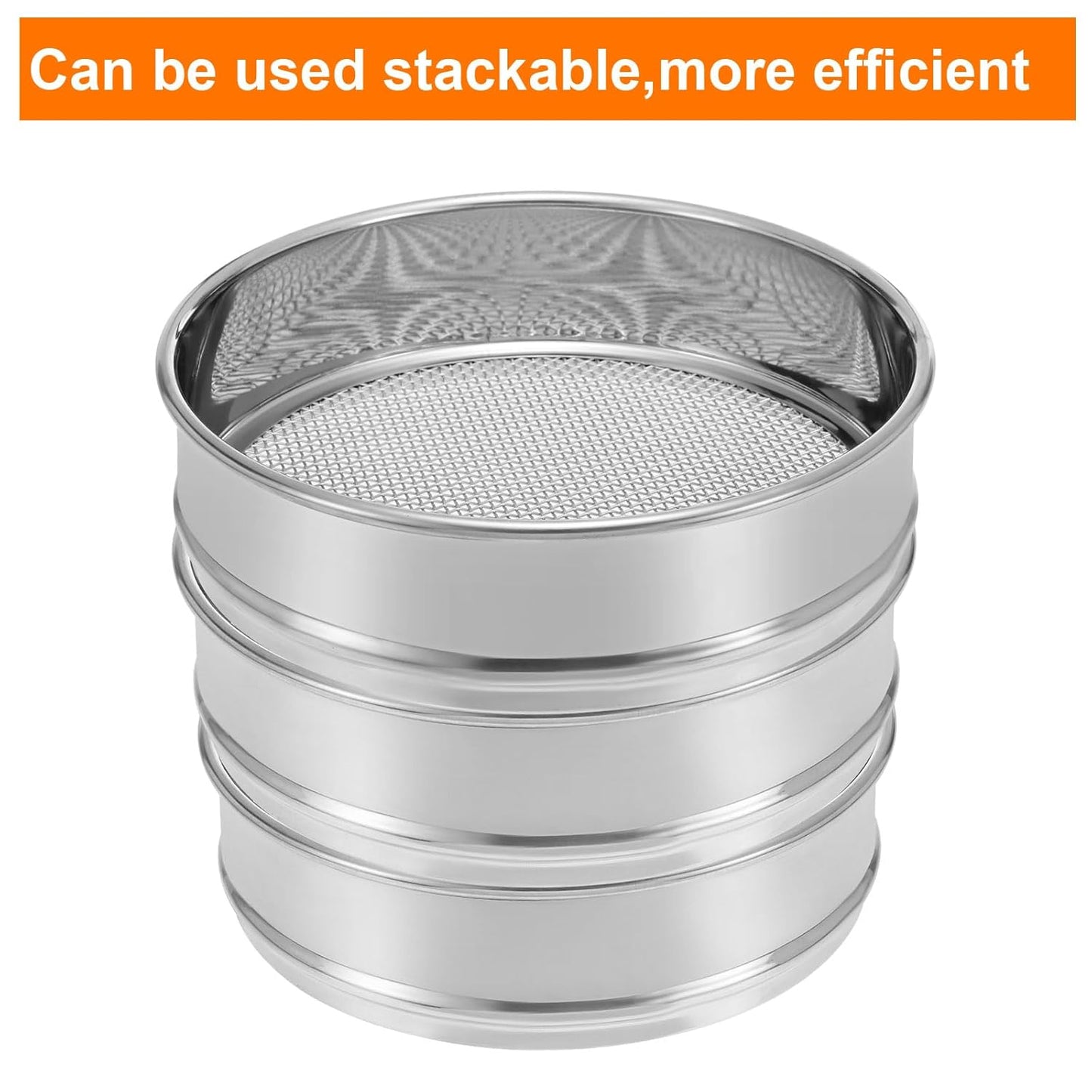 PATIKIL 40 Mesh Lab Sieve, 8" Diameter Test Sieve 304 Stainless Steel Wire Cloth (0.45mm) for Industrial Laboratory - Colors B