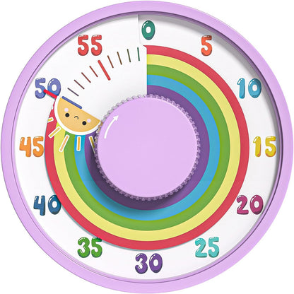 Secura 60-Minute Rainbow Visual Timer 6-Inch Mechanical Countdown Timers for Teaching, Meeting, Cooking, Working - Timer for Kids with Magnetic Backing (Blue)
