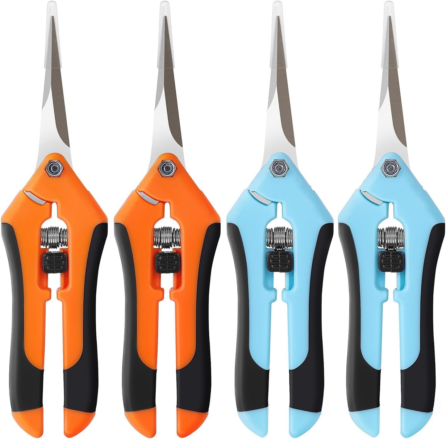 BEoffer 4 Pack Pruning Shears, 6.5 Inch Garden Scissors Gardening Hand Pruning Snips with Straight Stainless Steel Precision Blades for Gardening Flower Plant Precise Trimming and Pruning Maintenance