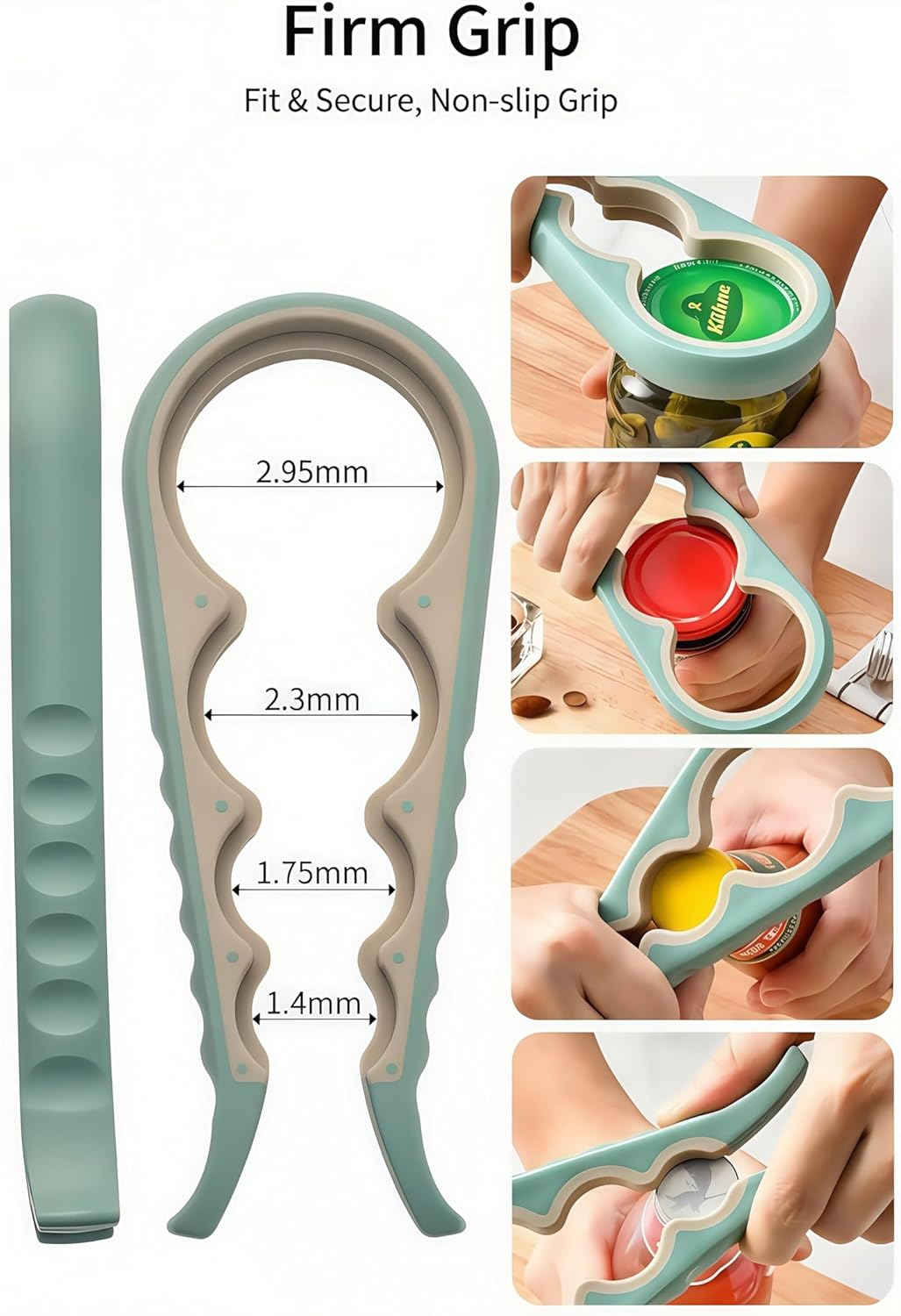 Opener | 5-in-1 Non-Slip Bottle Opener for Weak hands, Seniors with Arthritis and Anyone with Low Strength, featuring a leverage opener, a can opener, and a wine bottle opener