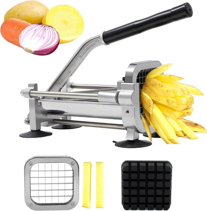 Welsteepse French Fry Cutter, Potato Cutter with 1/2 Inch Blades, Commercial Potato Slicer for Potatoes and Cucumbers