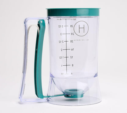 Henning Lee 4-Cup Precision Kitchen Batter Dispenser- Perfect for Pancakes, Cupcakes, Waffles & Crepes (Blue)