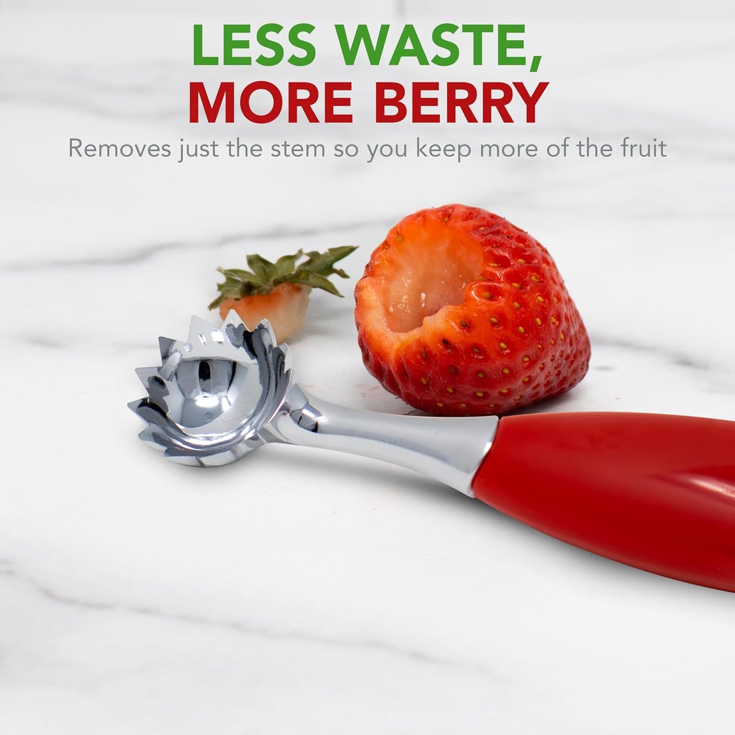 Joie Strawberry Huller, Remove Stems with Precision and Ease, Ergonomic Handle, Efficient Kitchen Gadget, Stainless Steel, BPA-Free, Dishwasher Safe