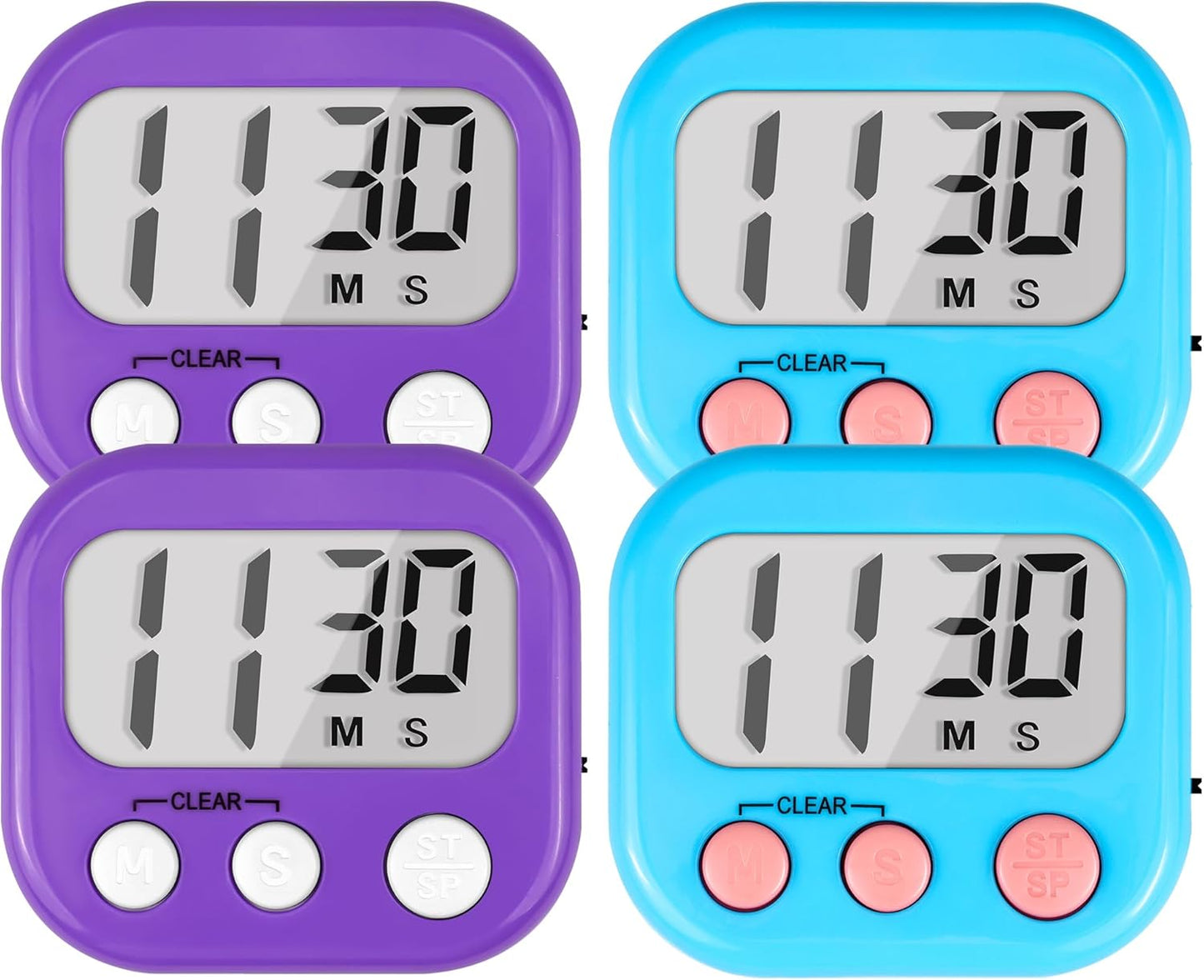 Timer for Kids Teachers Supplies Digital Kitchen Timers for Cooking Large Magnetic Classroom Timer 2Pack-Blue Green